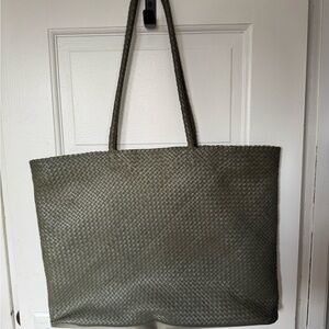Quince Italian Leather Handwoven Tote – Olive (Brand New)